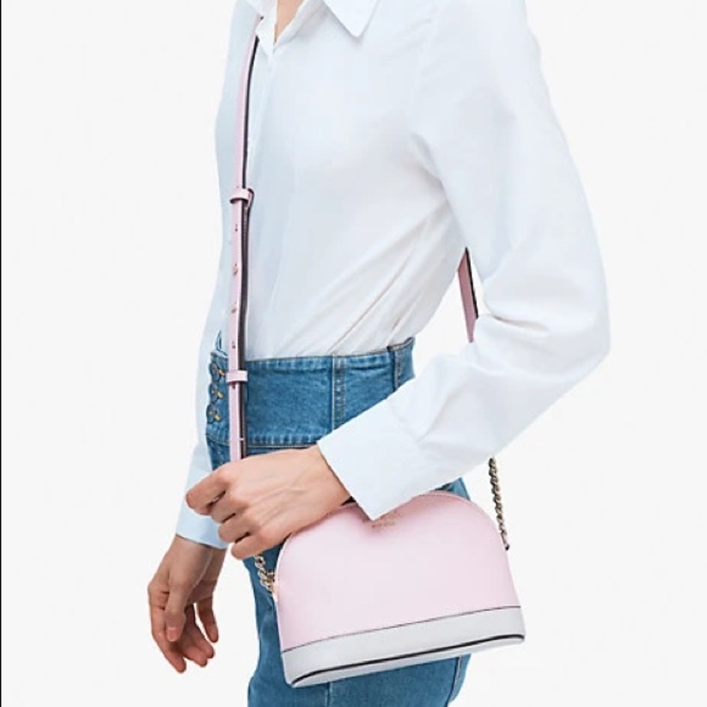 kate spade- Spencer - Small Dome Leather Crossbody Tutu Pink